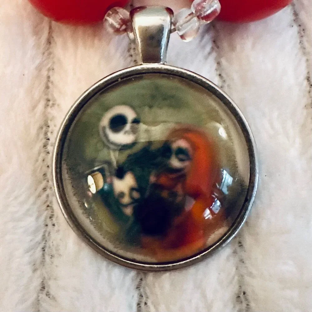 Handmade Princess Nightmare Before Inspired Chunky Bubblegum Bead Necklace